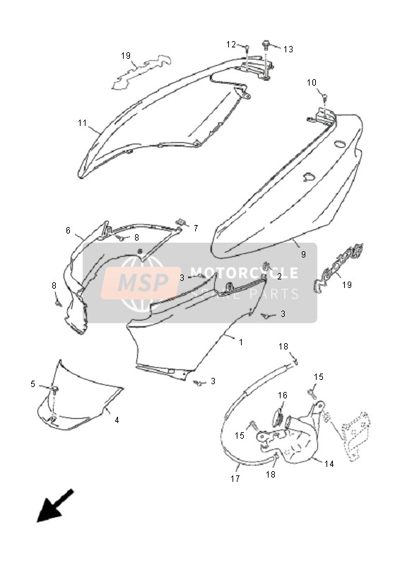 5C2F173100P8, Cache Laterale, Yamaha, 0